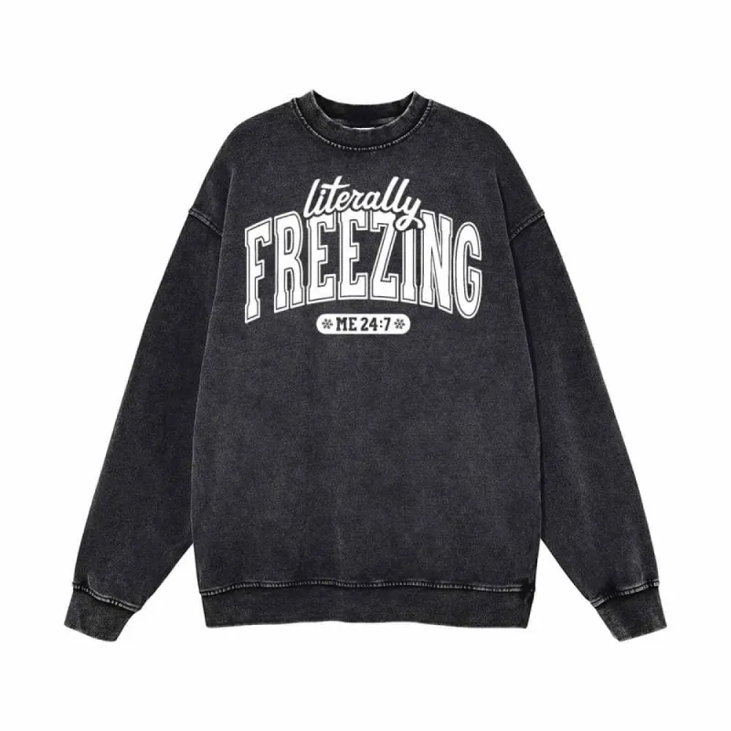 Literally Freezing Vintage Washed Sweatshirt sold by GTHIC