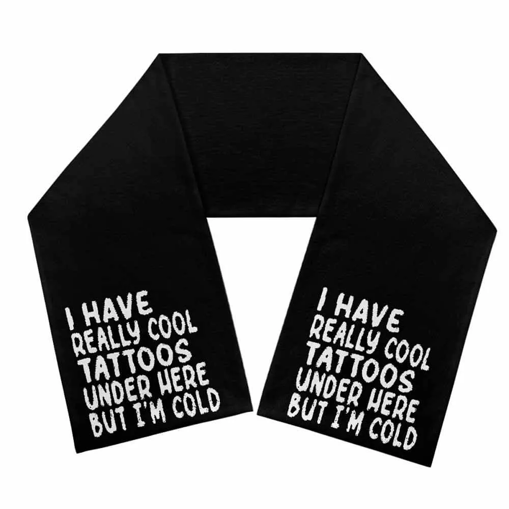 I Have Really Cool Tattoos Warm Chunky Knitted Scarf sold by GTHIC product image thumbnail 2