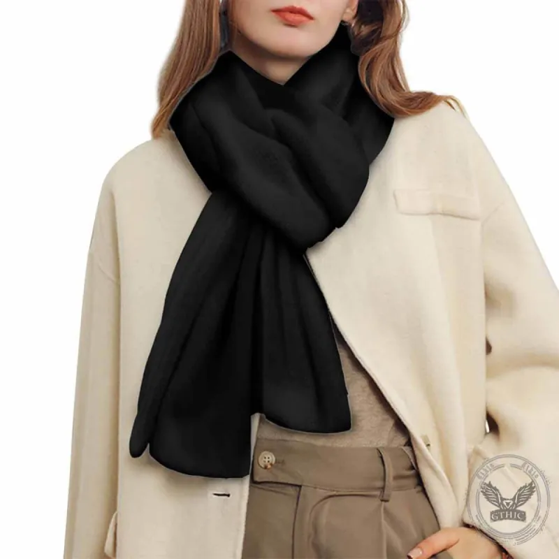 Classic Solid Black Warm Knitted Scarf sold by GTHIC