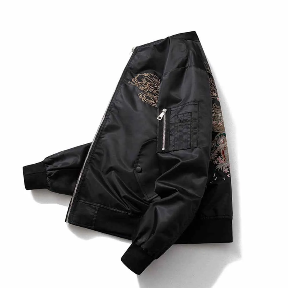 Dragon Embroidery Thickened Baseball Uniform Flight Jacket sold by GTHIC product image thumbnail 3