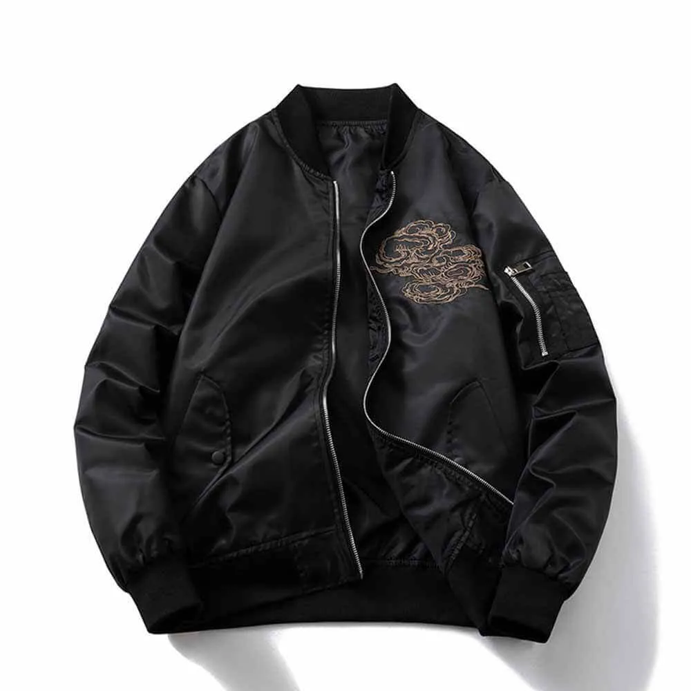 Dragon Embroidery Thickened Baseball Uniform Flight Jacket sold by GTHIC product image thumbnail 4