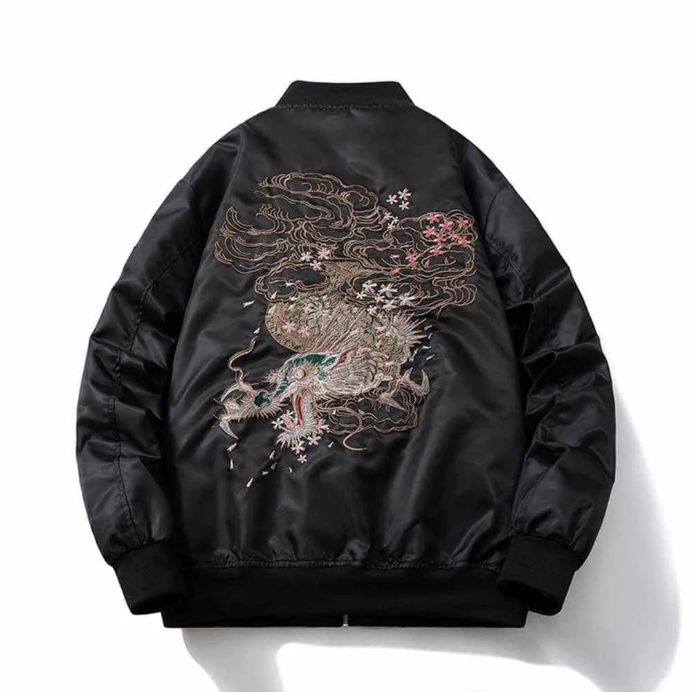 Dragon Embroidery Thickened Baseball Uniform Flight Jacket sold by GTHIC product image thumbnail 2