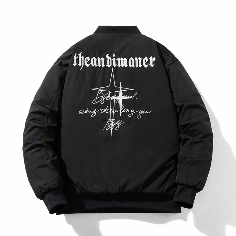 Vintage Star Embroidered Thickened Bomber Jacket sold by GTHIC product image thumbnail 2