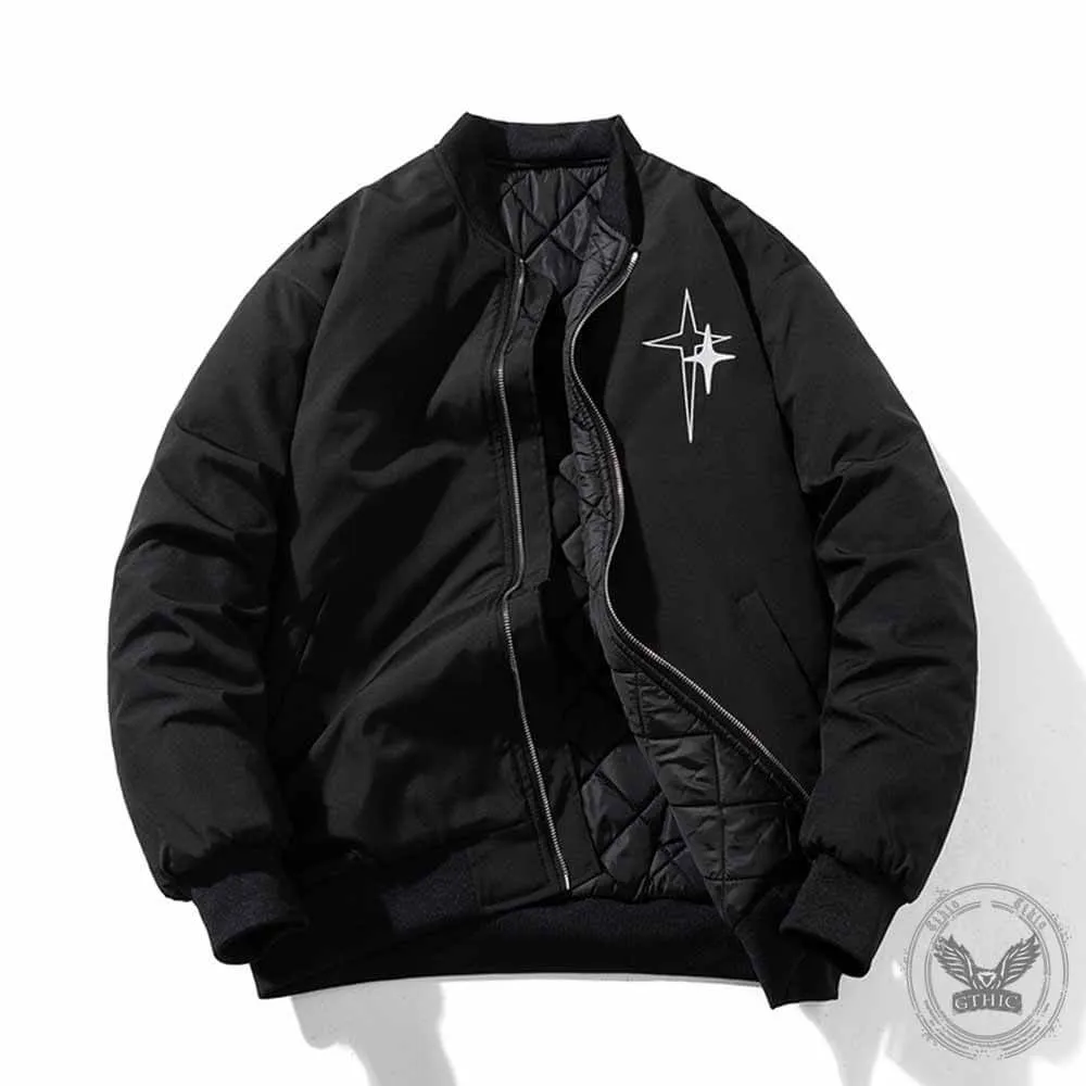 Vintage Star Embroidered Thickened Bomber Jacket sold by GTHIC product image thumbnail 3