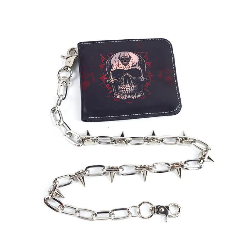 Gothic Skull Print Bifold Chain Wallet sold by GTHIC product image thumbnail 5