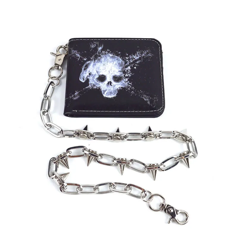 Gothic Skull Print Bifold Chain Wallet sold by GTHIC product image thumbnail 4