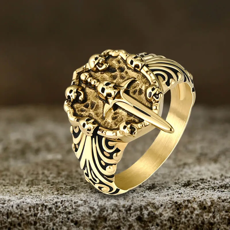 Vintage Sword Stainless Steel Skull Ring sold by GTHIC product image thumbnail 4