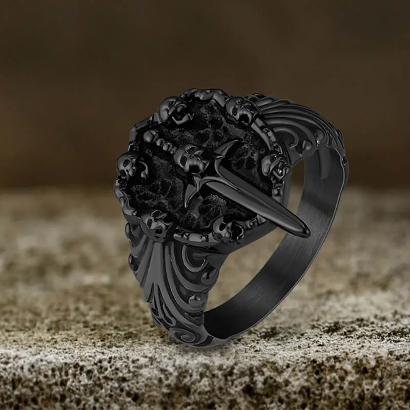 Vintage Sword Stainless Steel Skull Ring sold by GTHIC product image thumbnail 5