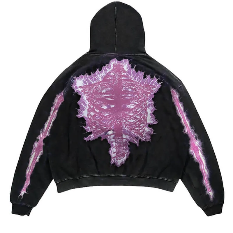 Black Skeleton Polyester Hoodies sold by GTHIC product image thumbnail 2