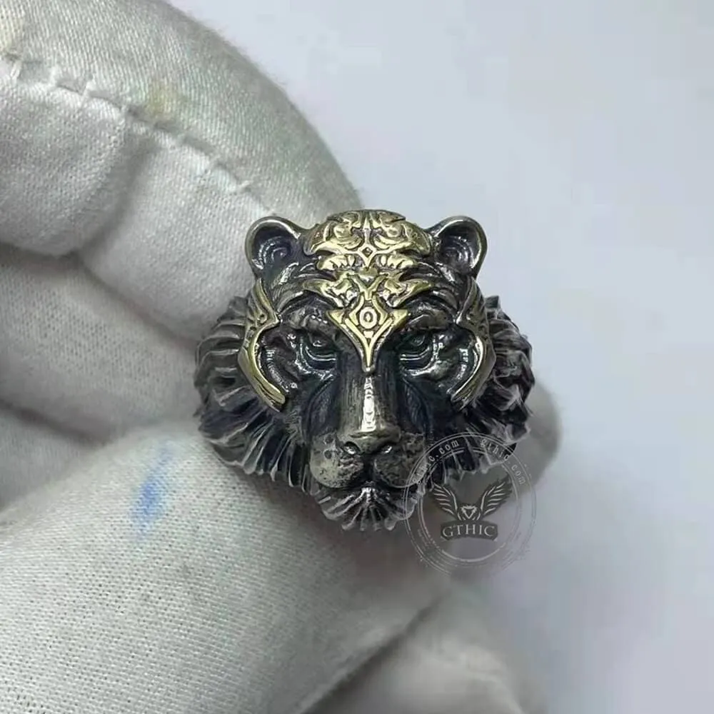 Majestic Tiger Head Sterling Silver Ring sold by GTHIC product image thumbnail 2
