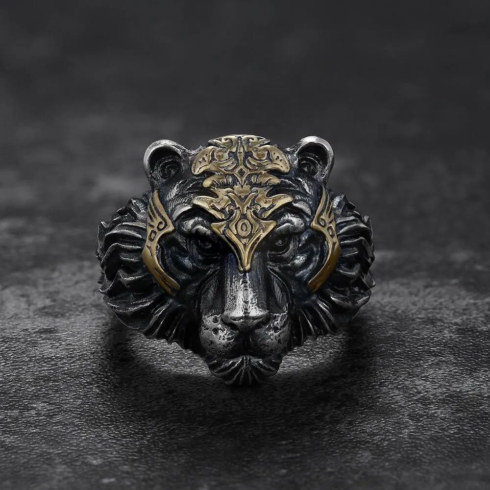 Majestic Tiger Head Sterling Silver Ring sold by GTHIC