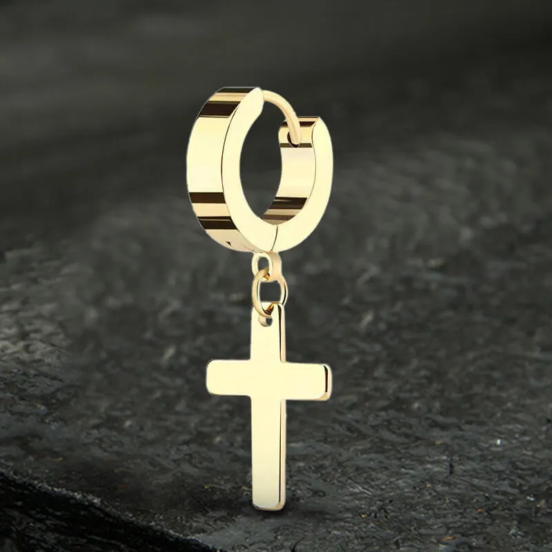 Simple Cross Stainless Steel Hoop Earrings sold by GTHIC product image thumbnail 4