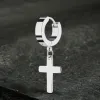 Simple Cross Stainless Steel Hoop Earrings sold by GTHIC