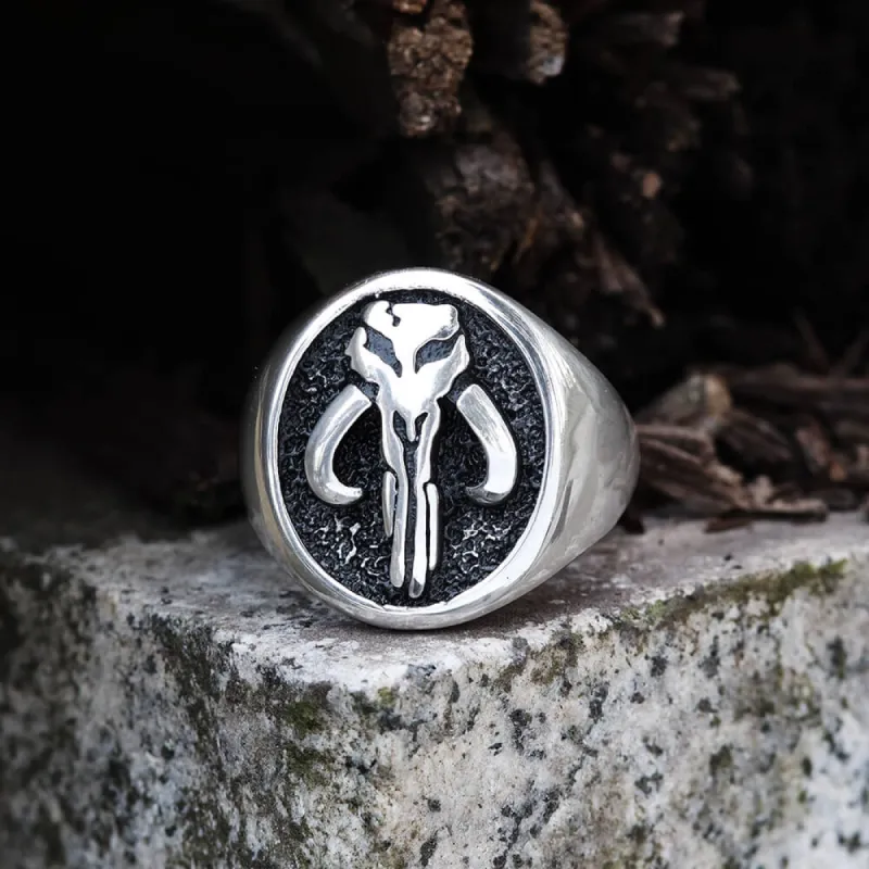 Mandalorian Symbol Stainless Steel Skull Ring made by GTHIC
