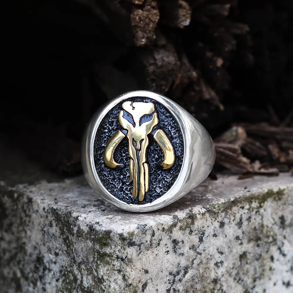 Mandalorian Symbol Stainless Steel Skull Ring sold by GTHIC product image thumbnail 4