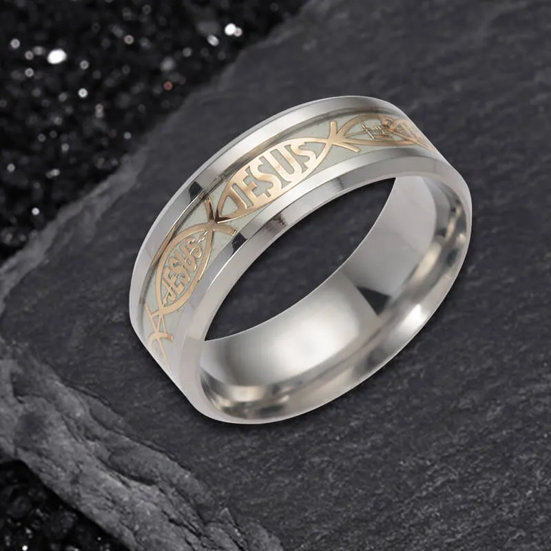 Luminous Jesus Fish Stainless Steel Ring sold by GTHIC product image thumbnail 4