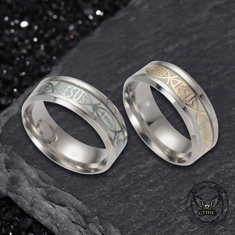 Luminous Jesus Fish Stainless Steel Ring sold by GTHIC product image thumbnail 5