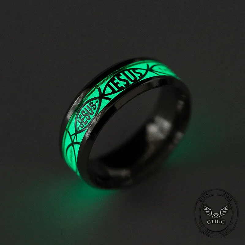 Luminous Jesus Fish Stainless Steel Ring sold by GTHIC product image thumbnail 3