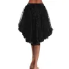 Gothic Flocking Print Double Layer Mesh Swallowtail Skirt sold by GTHIC