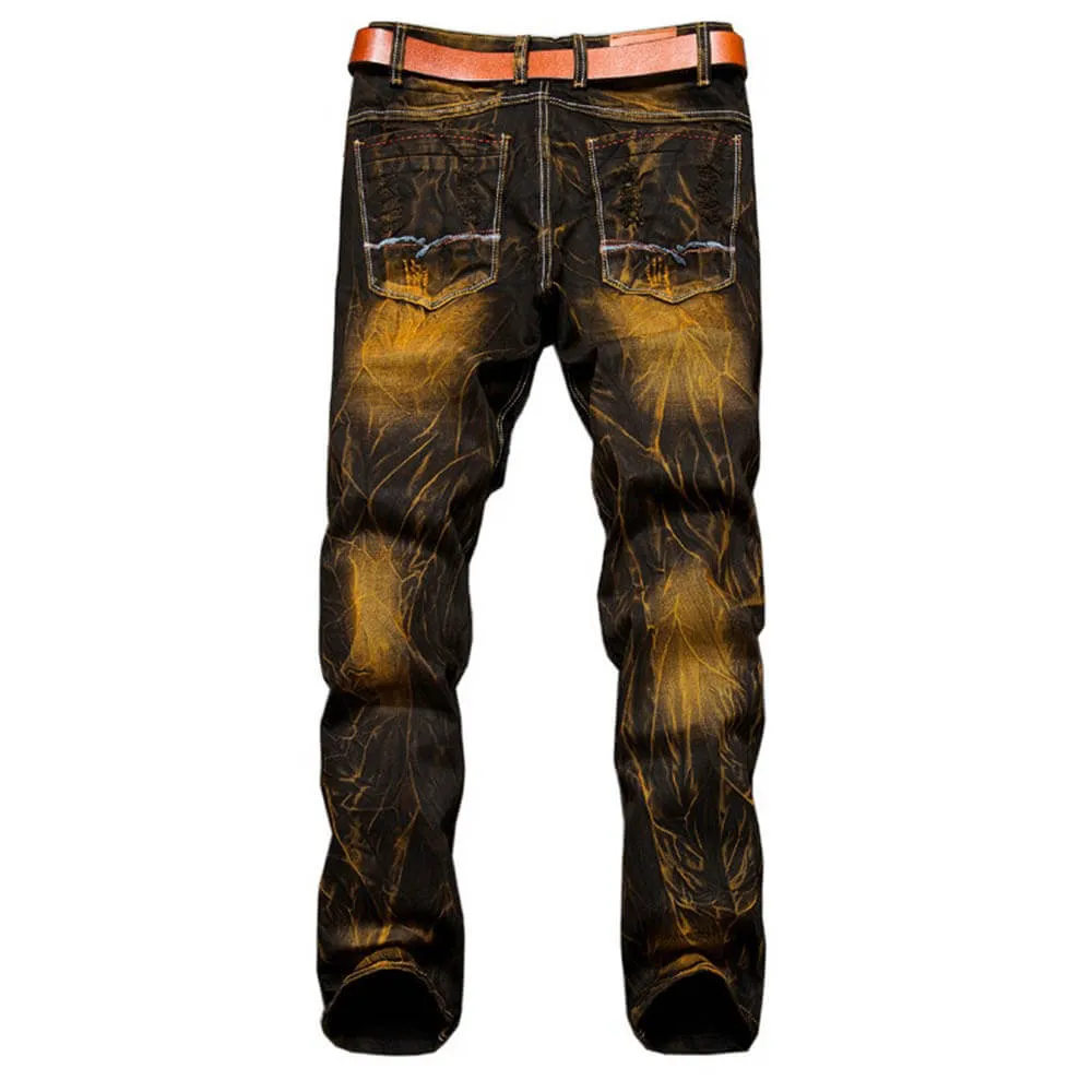 Fashion Straight Distressed Motorcycle Style Jeans sold by GTHIC product image thumbnail 4