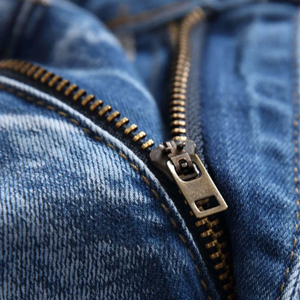 Nostalgic Distressed Light-colored Stretch Straight Jeans sold by GTHIC product image thumbnail 5