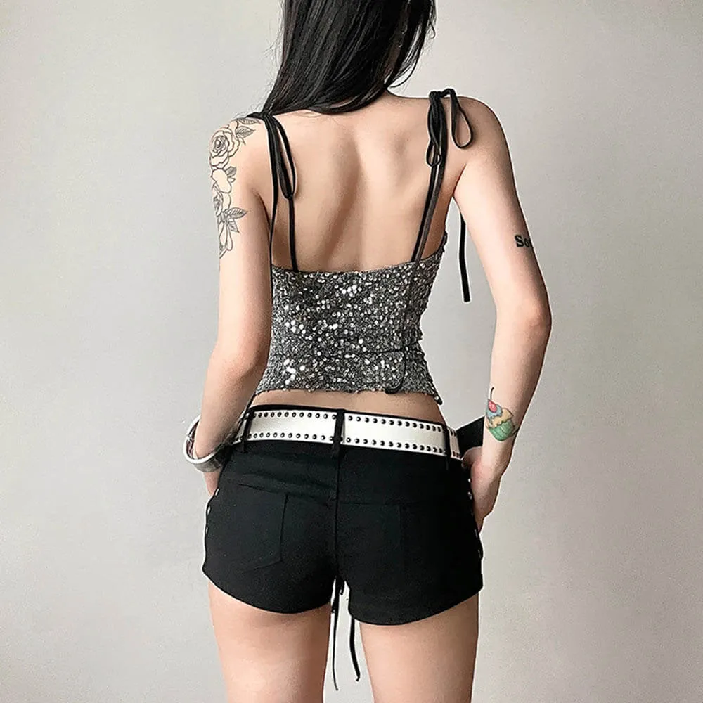 Sexy Backless Sequined Design Hollow Suspender Vest sold by GTHIC product image thumbnail 3
