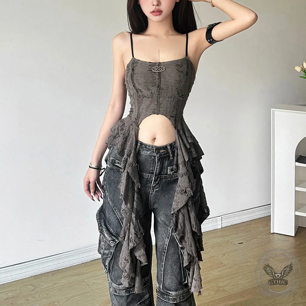 Street Fashion Suspender Sexy Long Tassel Navel Vest sold by GTHIC product image thumbnail 3