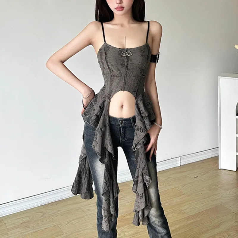 Street Fashion Suspender Sexy Long Tassel Navel Vest sold by GTHIC