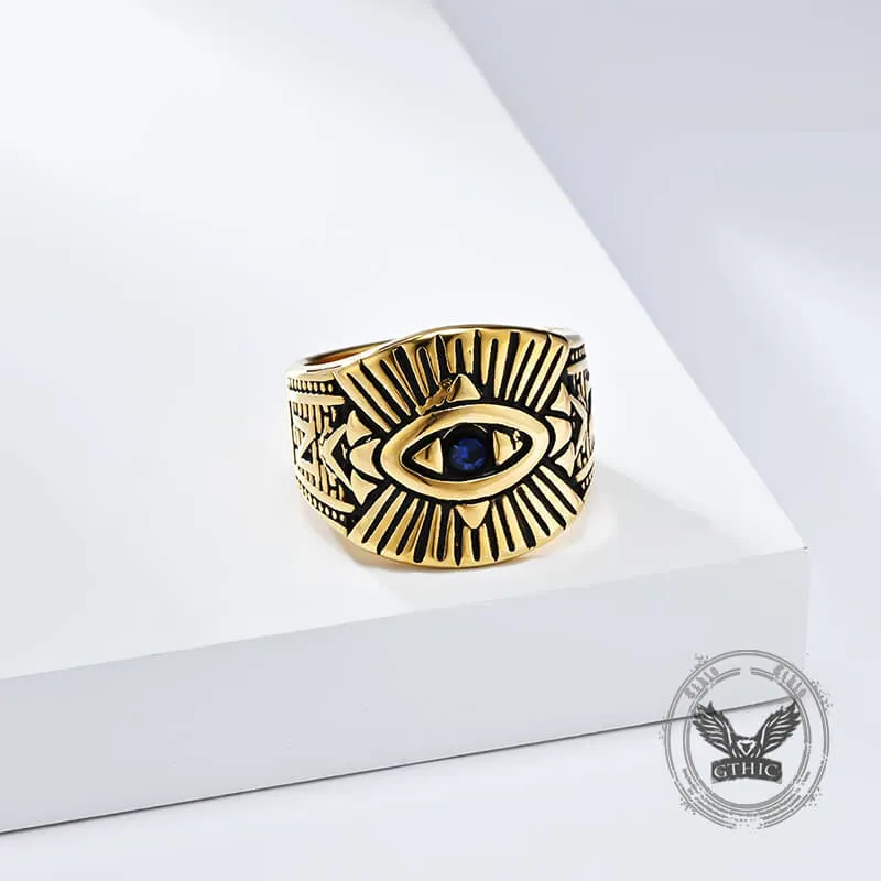 Vintage God's Eye Egyptian Pharaoh Eye Stainless Steel Ring sold by GTHIC product image thumbnail 3