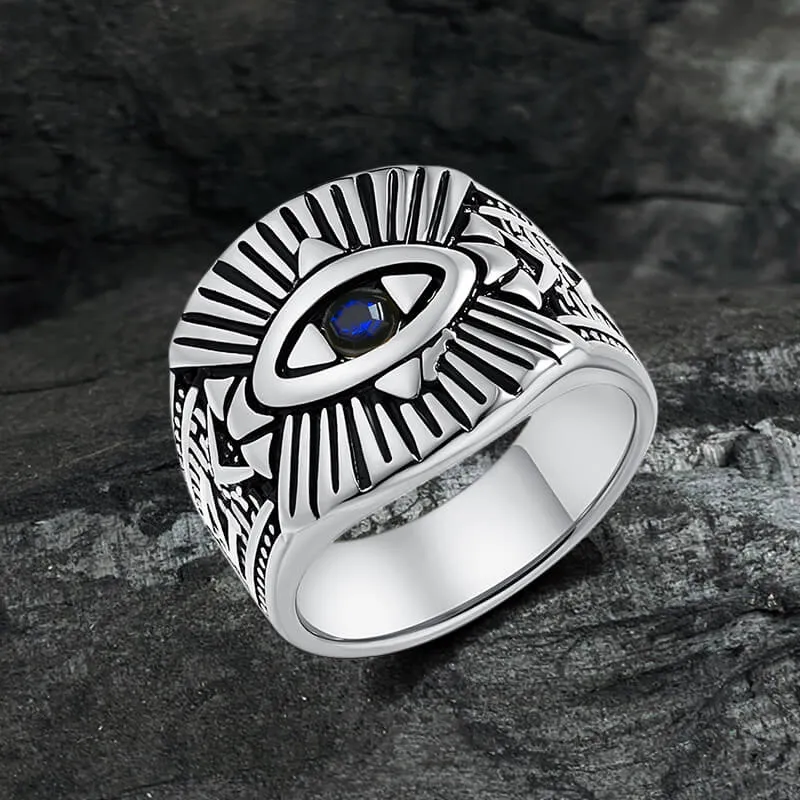 Vintage God's Eye Egyptian Pharaoh Eye Stainless Steel Ring sold by GTHIC product image thumbnail 5