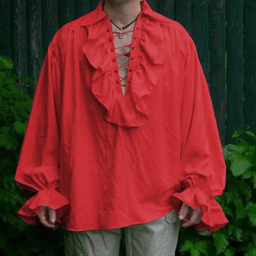 Vintage Solid Color Lapel Hollow Tie Pleated Puff Sleeve Shirt sold by GTHIC product image thumbnail 3