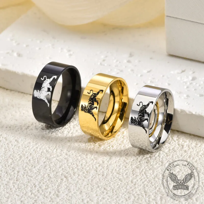 Minimalist Polished Domineering Tiger Stainless Steel Ring sold by GTHIC