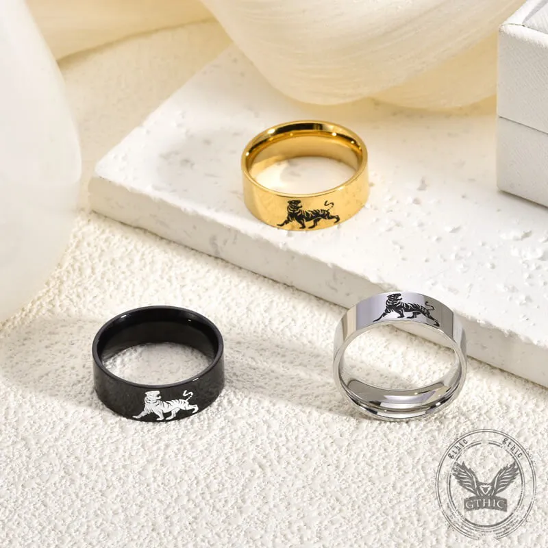 Minimalist Polished Domineering Tiger Stainless Steel Ring sold by GTHIC product image thumbnail 3