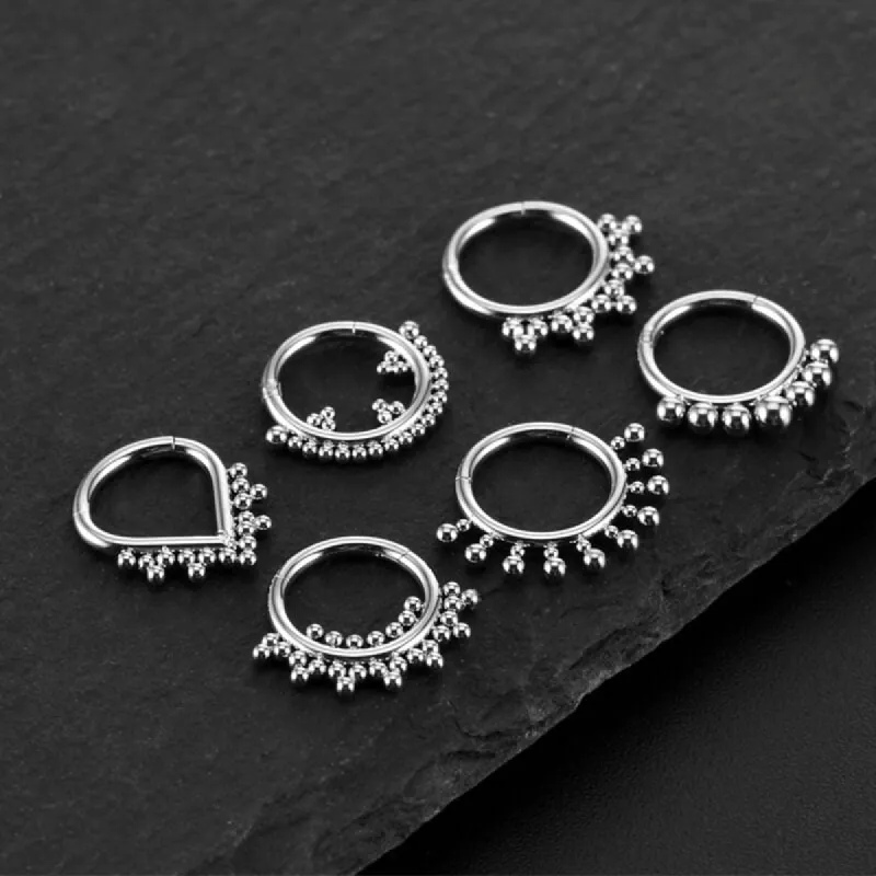 Multi-Bead Design G23 Titanium Piercing Nose Ring sold by GTHIC