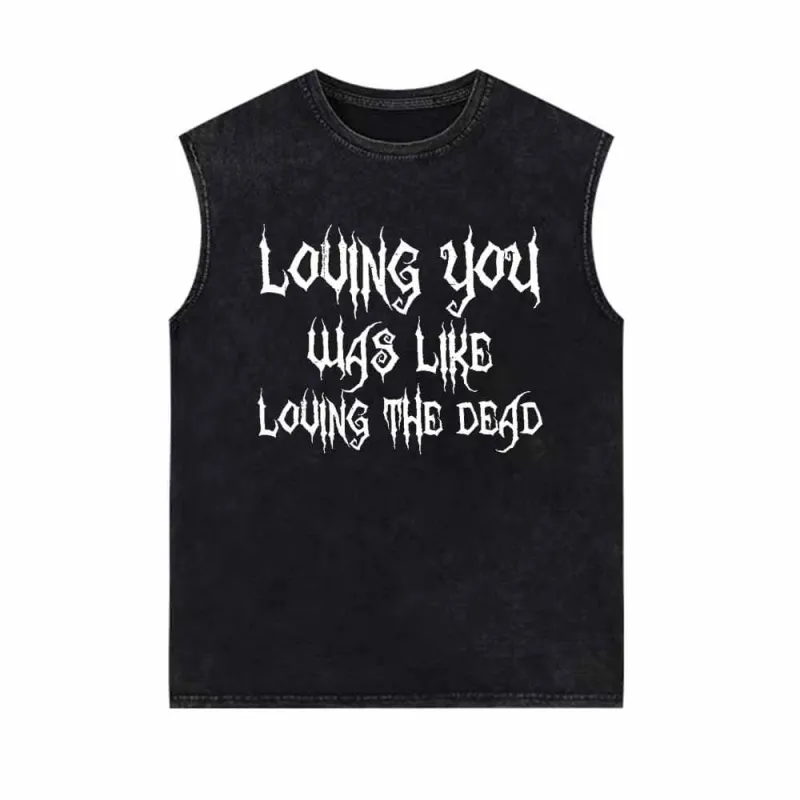 Loving You Was Like Loving The Dead Print Vest Top sold by GTHIC