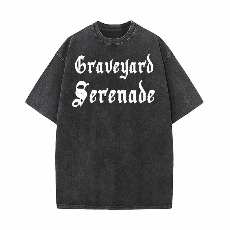Graveyard Serenade Print Vintage Washed T-shirt sold by GTHIC