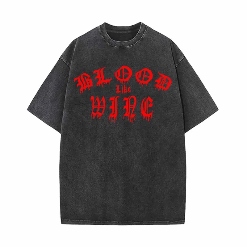 Blood Like Wife Print Vintage Washed T-shirt sold by GTHIC