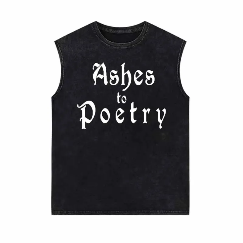 Ashes To Poetry Print Vintage Washed Vest Top sold by GTHIC