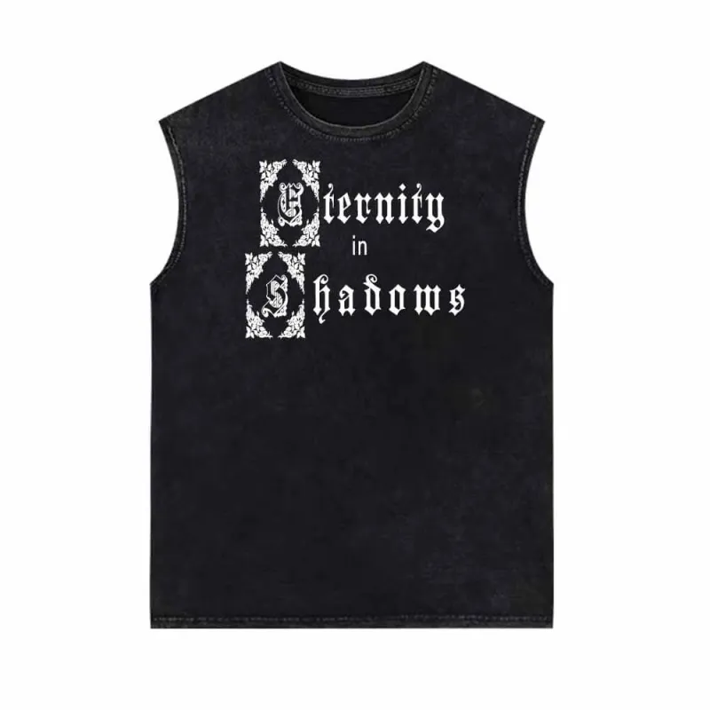Eternity In Shadows Print Vintage Washed Vest Top sold by GTHIC
