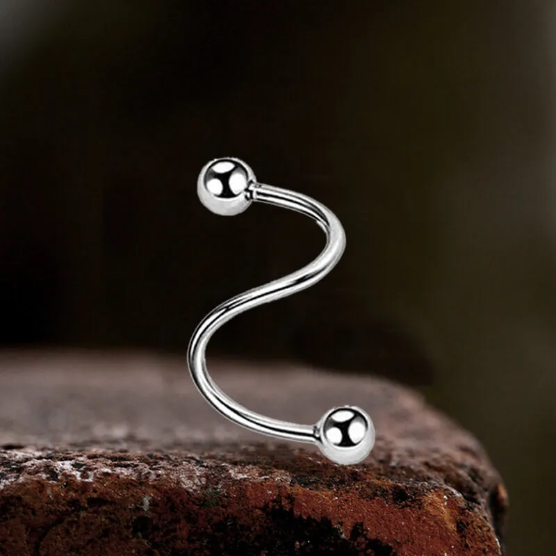 S-Shaped G23 Titanium Piercing Nose Stud Earrings sold by GTHIC product image thumbnail 3