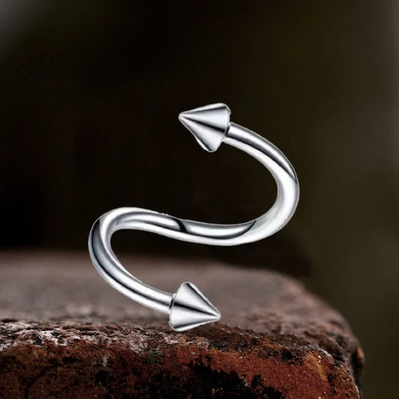 S-Shaped G23 Titanium Piercing Nose Stud Earrings sold by GTHIC product image thumbnail 4