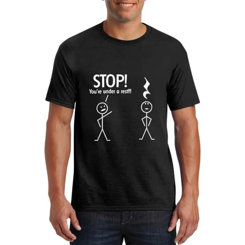 Stop You're Under A Rest Graphic Cotton Crew Neck T-shirt sold by GTHIC