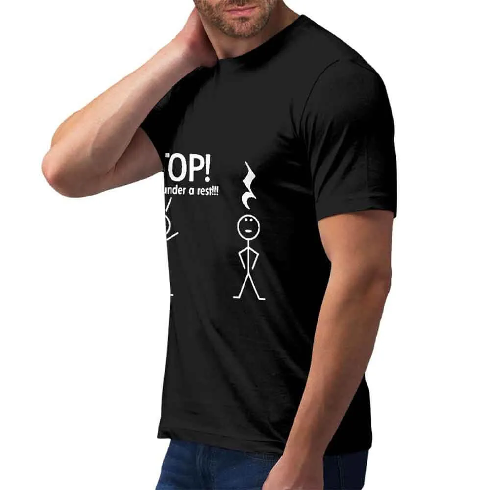 Stop You're Under A Rest Graphic Cotton Crew Neck T-shirt sold by GTHIC product image thumbnail 3