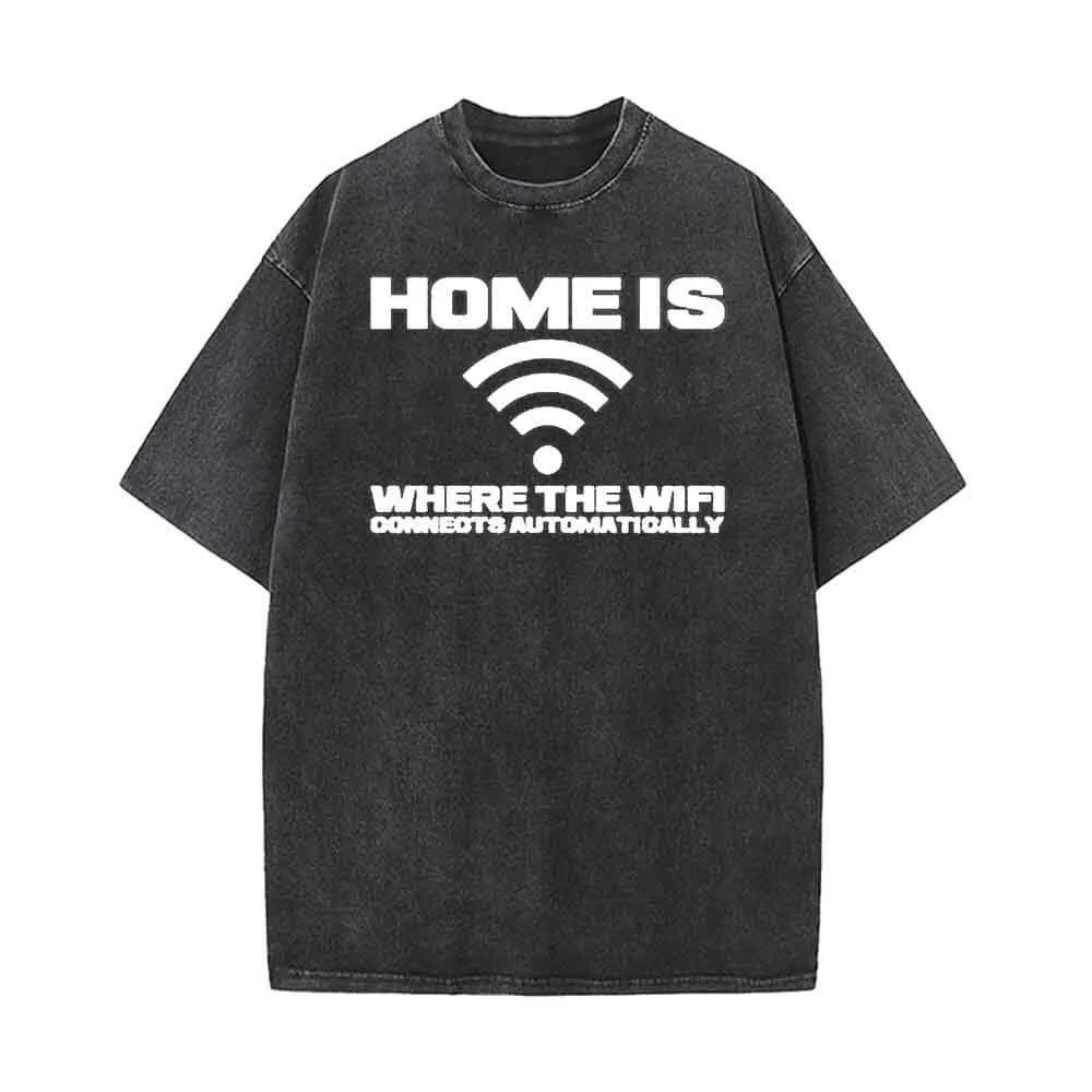 Home Is Where The Wifi Vintage Washed T-shirt sold by GTHIC
