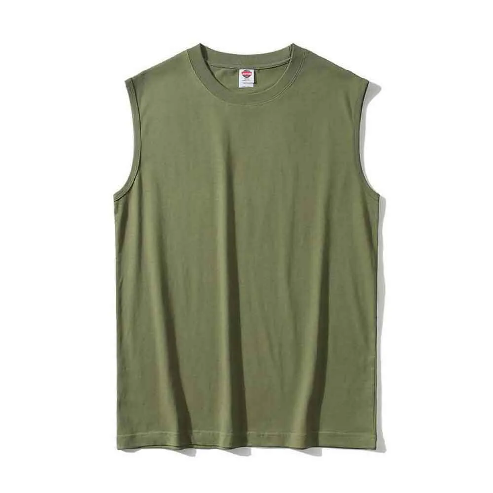 Solid Color Loose Breathable Cotton Sports Vest Top sold by GTHIC product image thumbnail 5