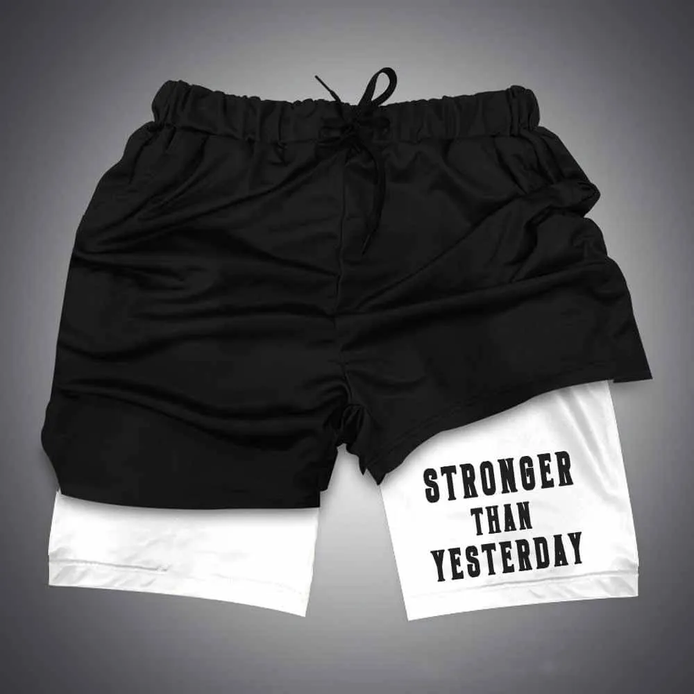 Stronger Than Yesterday Lace-Up Gym Shorts sold by GTHIC