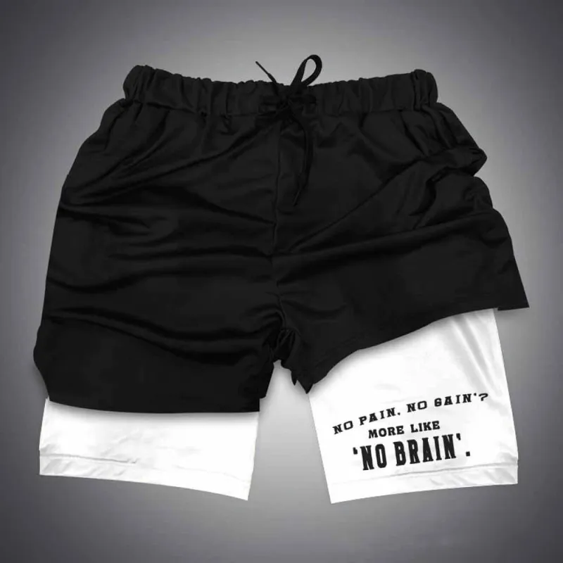 No Pain No Chain No Brain Lace-Up Gym Shorts sold by GTHIC