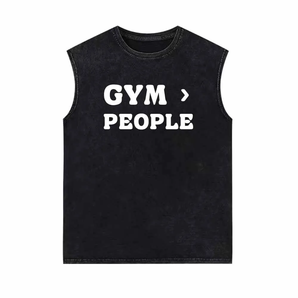 Gym > People Print Vintage Washed Vest Top sold by GTHIC