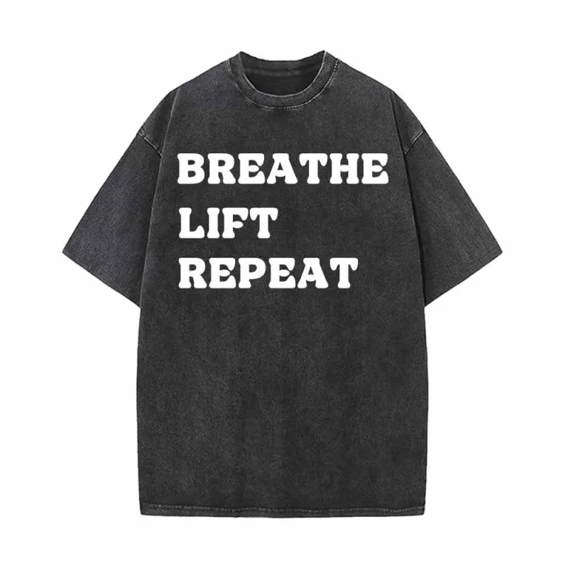 Breathe Lift Repeat Vintage Washed T-shirt sold by GTHIC
