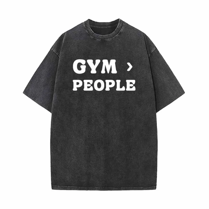 Gym > People Print Vintage Washed T-shirt sold by GTHIC